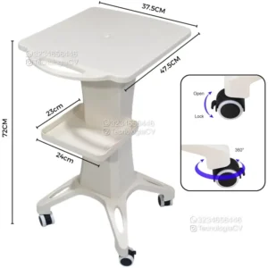 Mesa auxiliar para estética en plástico resistente